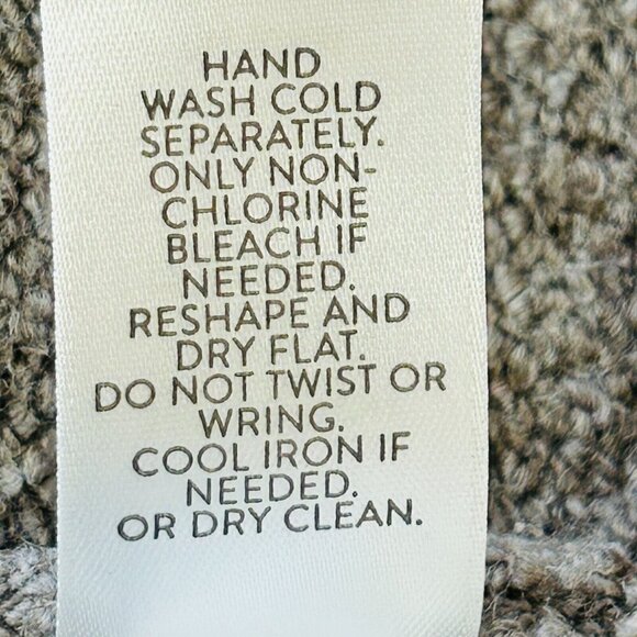 Pure Jill Hooded Knit Sweater Size PXL Wool Blend 3/4 Sleeve Brown Pullover - Picture 11 of 11